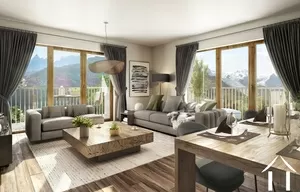 Great 2 bedroom+cabin apartment at the top floor of a new residence chamonix-mont-blanc Ref # C3643 - B402 